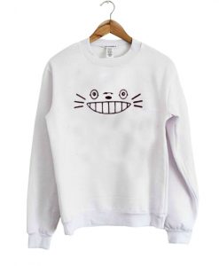 totoro face funny white color Unisex Sweatshirts