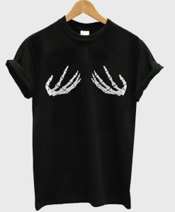 skeleton save the boobs t shirt