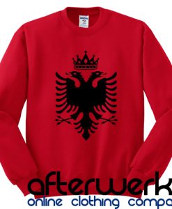 albania flag crown sweatshirt-back