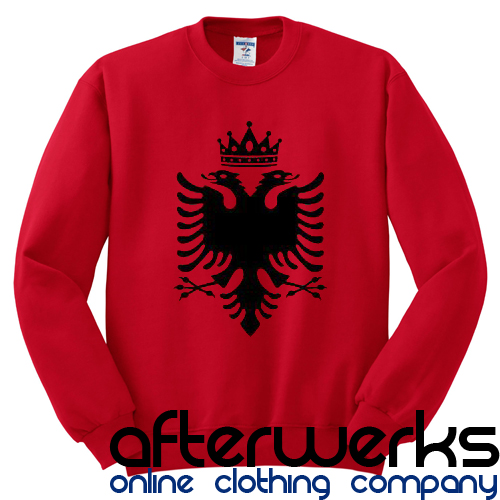 albania flag crown sweatshirt-back
