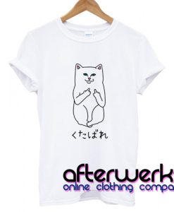 Middle Finger Cat Japanese T shirt