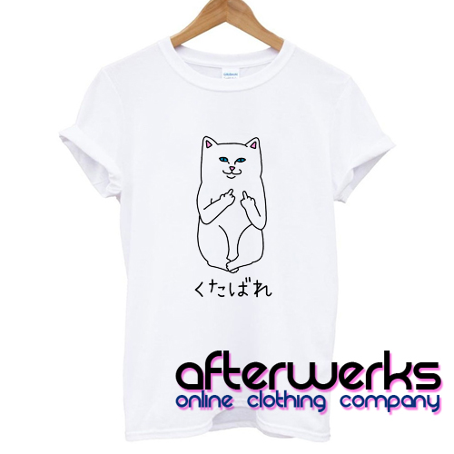 Middle Finger Cat Japanese T shirt