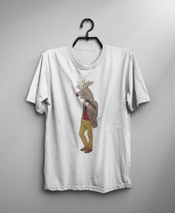 Hipster Moose T-shirt Men Tshirt Typography Shirt Inspire Quote Man Tee Male Fashion T-Shirt Love Birthday Gift For Him Men Clothing T Shirt