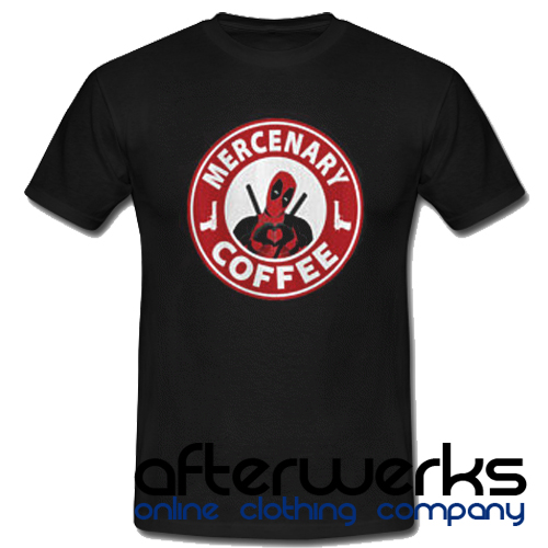 Mercenary Deadpool Wade Wilson Coffee t-shirt