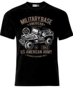 American Military Base US Army Offroad WW2 Car Auto T-Shirt