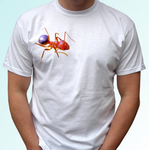 Ant white t shirt top tee design art - mens, womens, kids, baby sizes