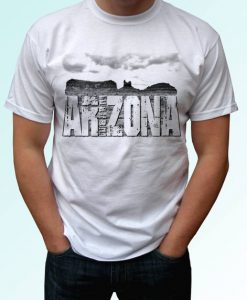 Arizona white t shirt top short sleeves USA state - Mens, Womens, Kids, Baby - All Sizes!