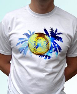 Atlanta City Palm white t shirt top short sleeves usa design - Mens, Womens, Kids, Baby - All Sizes!