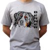 Berner head grey t shirt bernese mountain dog top tee 100% ringspun cotton tee graphic design