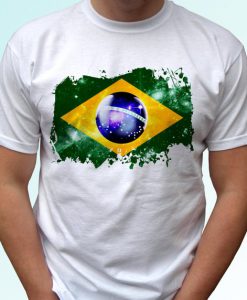 Brazil flag white t shirt top short sleeves - Mens, Womens, Kids, Baby - All Sizes!
