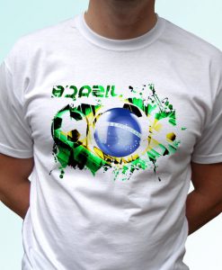 Brazil football flag white t shirt top short sleeves - Mens, Womens, Kids, Baby - All Sizes!