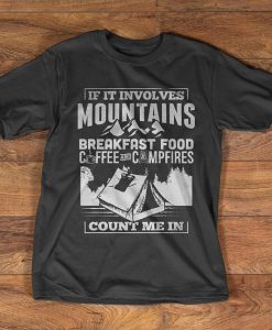 Camping T-Shirt - mountains, breakfast, coffee