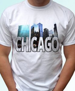Chicago flag white t shirt top short sleeves - Mens, Womens, Kids, Baby - All Sizes!