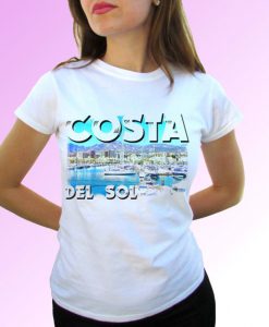 Costa del sol white t shirt top short sleeves - Mens, Womens, Kids, Baby - All Sizes!
