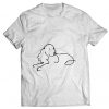 Cute lying dog Men's white t-shirt