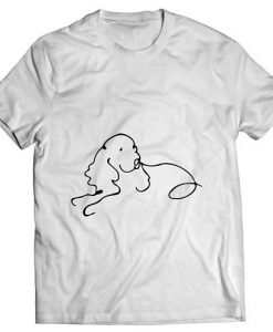 Cute lying dog Men's white t-shirt