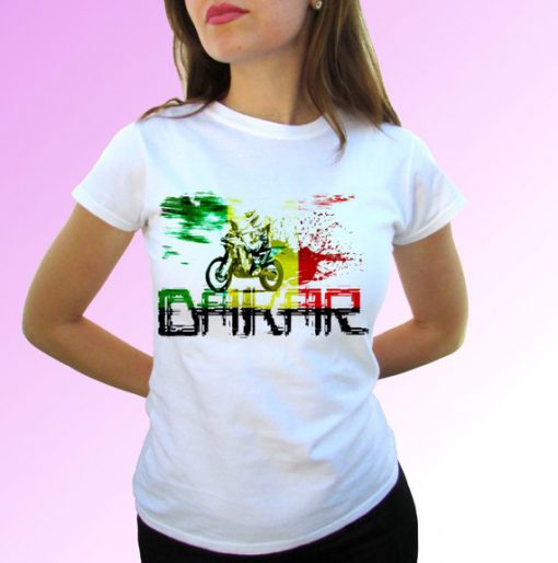 Dakar white t shirt top short sleeves - Mens, Womens, Kids, Baby - All Sizes!