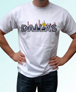 Dallas white t shirt top short sleeves - Mens, Womens, Kids, Baby - All Sizes!
