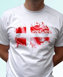 Denmark white t shirt top short sleeves - Mens, Womens, Kids, Baby - All Sizes!
