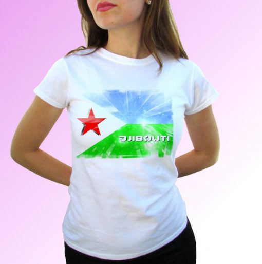 Djibouti white t shirt top short sleeves - Mens, Womens, Kids, Baby - All Sizes!