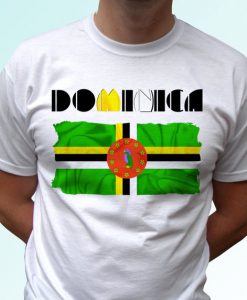 Dominica white t shirt top short sleeves - Mens, Womens, Kids, Baby - All Sizes!