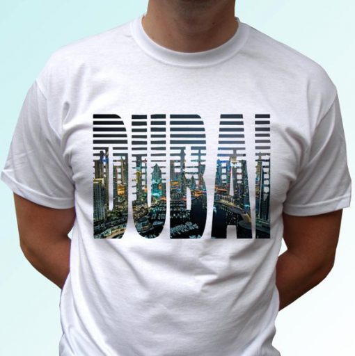 Dubai white t shirt top short sleeves - Mens, Womens, Kids, Baby - All Sizes!