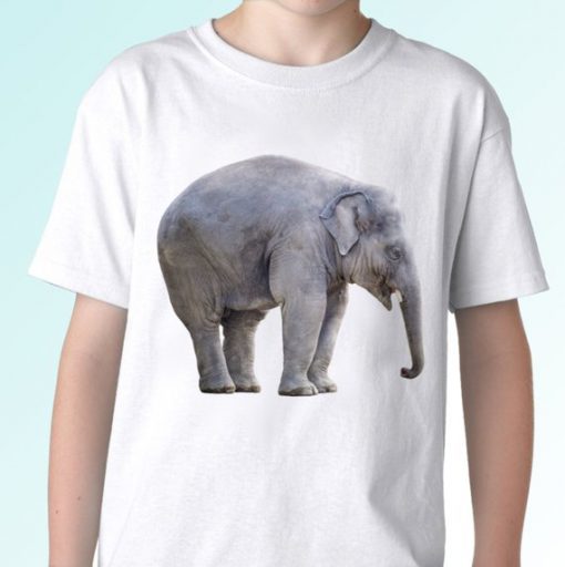 Elephant white t shirt top tee design art - mens, womens, kids, baby sizes