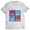 Four animated dogs Men's white t-shirt