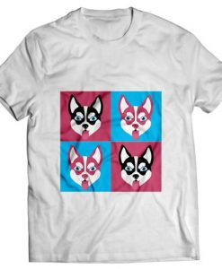 Four animated dogs Men's white t-shirt