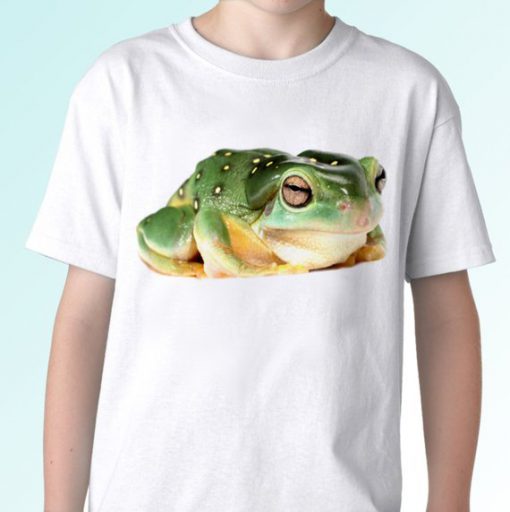 Frog white t shirt top animal tee design art - mens, womens, kids, baby sizes