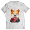 Funny dog with monocles Men's white t-shirt