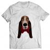 Funny dog with red tie Men's white t-shirt