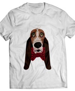 Funny dog with red tie Men's white t-shirt