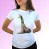 Giraffe white t shirt top tee design art - mens, womens, kids, baby sizes