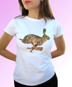 Hare white t shirt top tee design art - mens, womens, kids, baby sizes