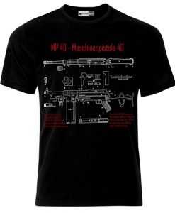 MP40 Schmeisser Submachine Gun Maschinenpistole Entwurf Blueprint T-Shirt