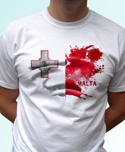 Malta white t shirt top short sleeves - Mens, Womens, Kids, Baby - All Sizes!