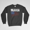 Merica, American Flag Sweatshirt, Flag Sweatshirt, Flag Crew Neck, Flag Long Sleeves Shirt, Gift for Him, Gift For Her