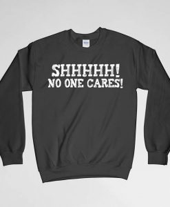 No One Cares, No One Cares Sweatshirt, Funny Sweatshirt, No One Cares Crew Neck, No One Cares Long Sleeves Shirt, Gift for Him, Gift For Her