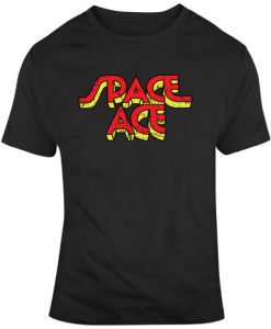 Retro Cartoon Space Ace Logo Distressed T Shirt