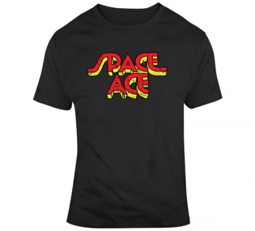 Retro Cartoon Space Ace Logo Distressed T Shirt