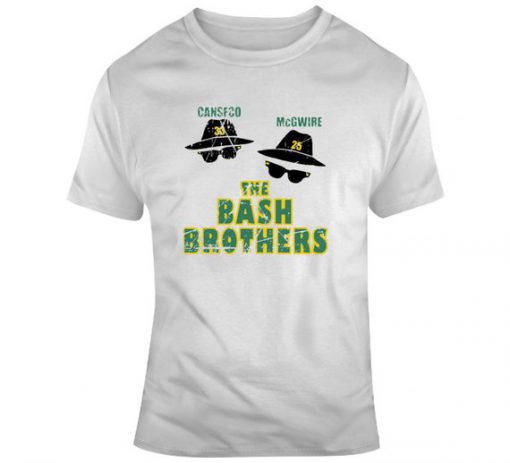 Retro Jose Canseco Mark Mcgwire Bash Brothers Oakland Fan T Shirt