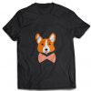 Smart dog with big tie Men's black t-shirt