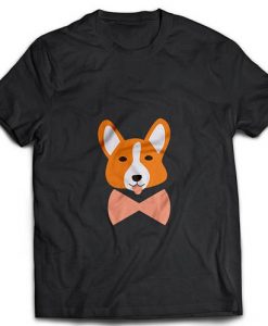 Smart dog with big tie Men's black t-shirt