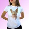 Sphynx cat white t shirt top tee design art - mens, womens, kids, baby sizes