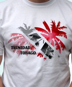 Trinidad and Tobago Palm flag white t shirt top short sleeves - Mens, Womens, Kids, Baby - All Sizes!