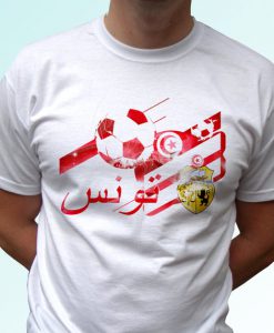 Tunisia football flag tag white t shirt top short sleeves - Mens, Womens, Kids, Baby - All Sizes!