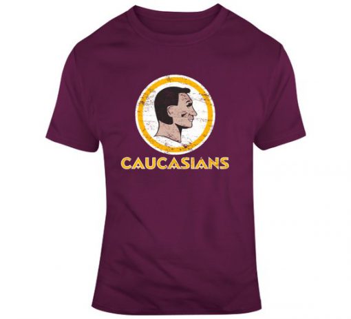 Washington Caucasians Distressed Racial Football T Shirt