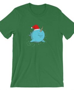 Christmas Narwhal Santa Hat Funny Shirt