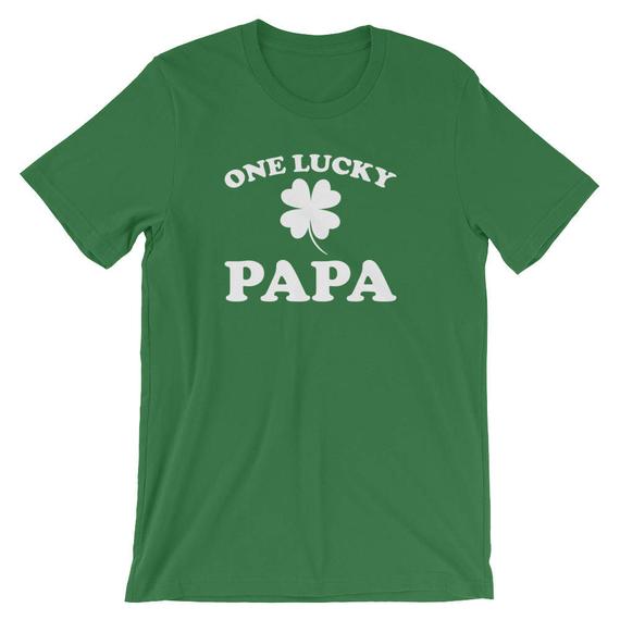 One Lucky Papa Shamrock Clover Cool Unisex Shirt